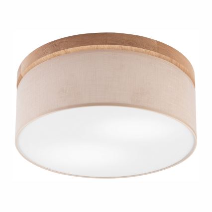 Brilagi - LED Kattovalaisin BELLADONNA 2xE27/15W/230V halkaisija 40 cm beige/tammi