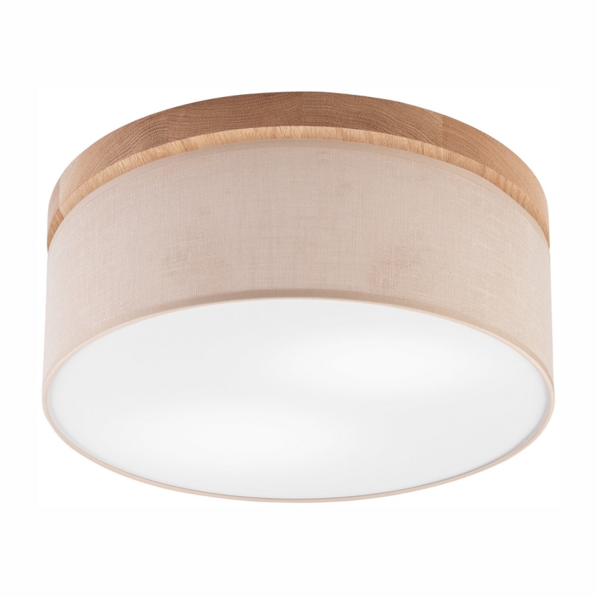 Brilagi - LED Kattovalaisin BELLADONNA 2xE27/15W/230V halkaisija 40 cm beige/tammi