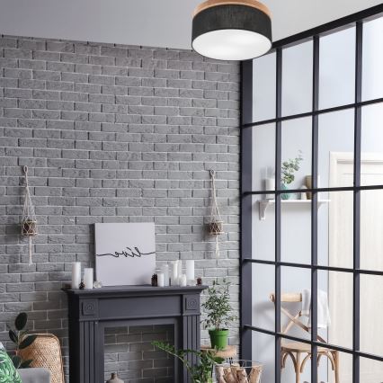 Brilagi - LED-kattovalaisin BELLADONNA 2xE27/15W/230V halkaisija 40 cm musta/tammi