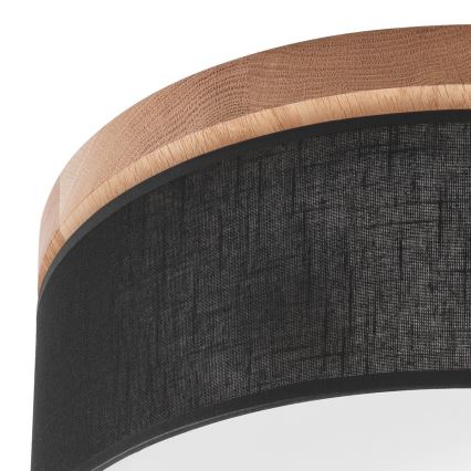 Brilagi - LED-kattovalaisin BELLADONNA 2xE27/15W/230V halkaisija 40 cm musta/tammi