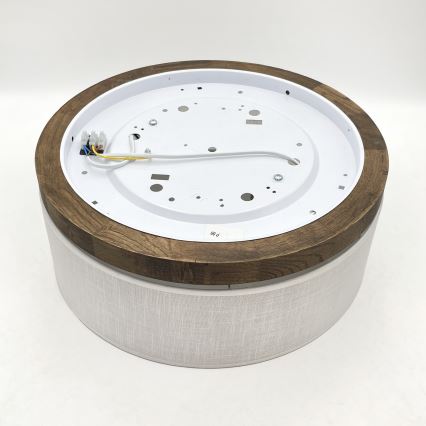 Brilagi - LED Kattovalaisin BELLADONNA 2xE27/15W/230V halkaisija 40 cm valkoinen/tammi-pähkinä