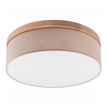 Brilagi - LED-kattovalaisin BELLADONNA 3xE27/15W/230V halkaisija 50 cm beige/tammi