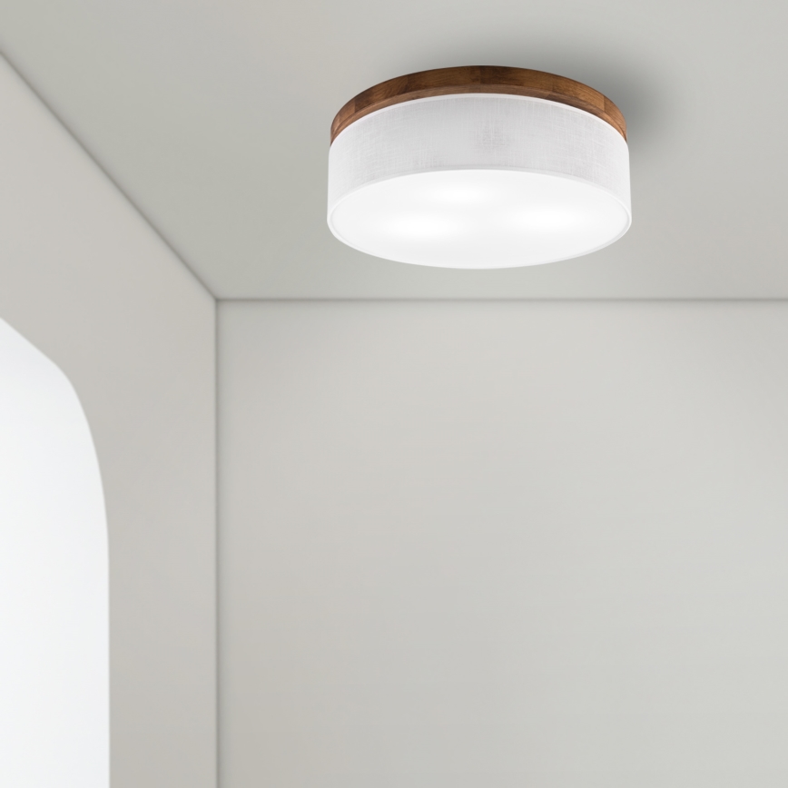 BRILAGI - LED-kattovalaisin BELLADONNA 3xE27/15W/230V Ø 50 cm valkoinen/tammi-kirsikka