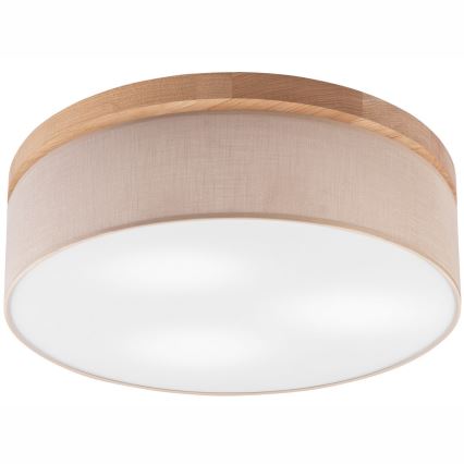 Brilagi - LED-kattovalaisin BELLADONNA 3xE27/15W/230V halkaisija 50 cm beige/tammi
