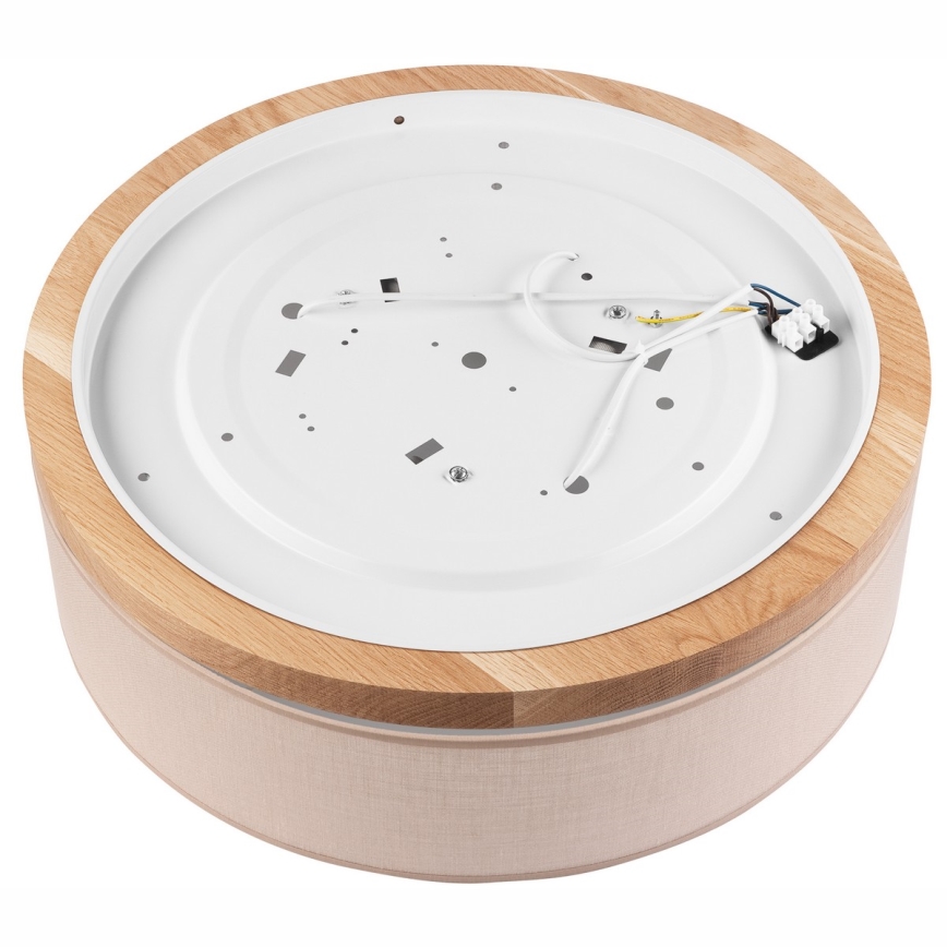 Brilagi - LED-kattovalaisin BELLADONNA 3xE27/15W/230V halkaisija 50 cm beige/tammi