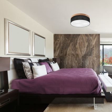 Brilagi - LED Kattovalaisin BELLADONNA 3xE27/15W/230V halkaisija 50 cm musta/tammi