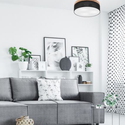 Brilagi - LED Kattovalaisin BELLADONNA 3xE27/15W/230V halkaisija 50 cm musta/tammi