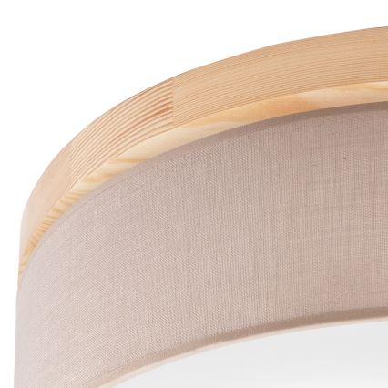 Brilagi - LED-kattovalaisin BELLADONNA 3xE27/15W/230V halkaisija 50 cm beige/mänty