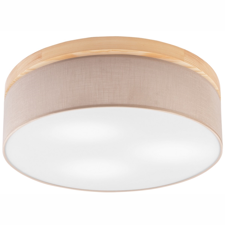 Brilagi - LED-kattovalaisin BELLADONNA 3xE27/15W/230V halkaisija 50 cm beige/mänty