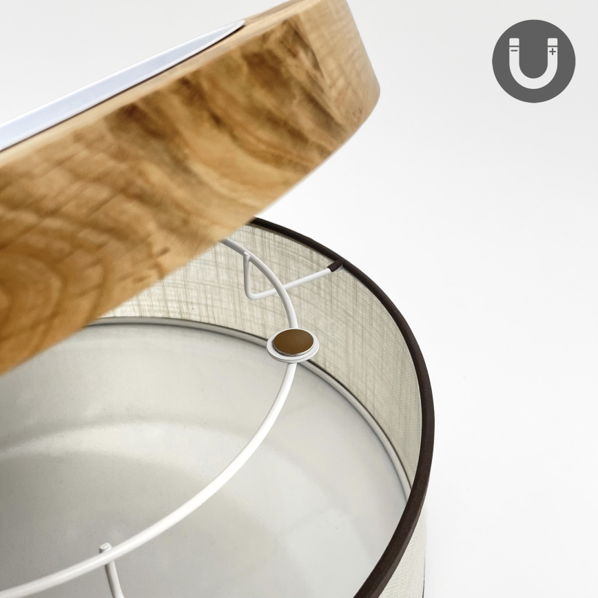 Brilagi - LED-kattovalaisin BELLADONNA LED/20 W/230 V, Ø 30 cm, kermanvärinen/tammi