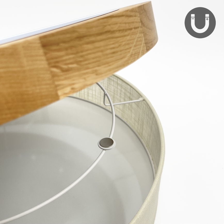 Brilagi - LED-kattovalaisin BELLADONNA LED/36W/230V halkaisija 50 cm kerma/tammi