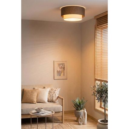 Brilagi - LED-kattovalaisin BOHO ECO 1xE27/10W/230V, halkaisija 40 cm, ruskea/kerma