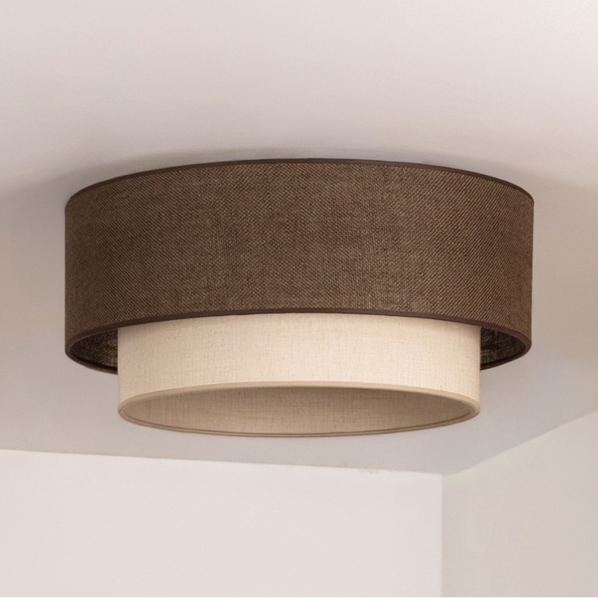 Brilagi - LED-kattovalaisin BOHO ECO 1xE27/10W/230V, halkaisija 40 cm, ruskea/kerma