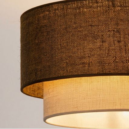 Brilagi - LED-kattovalaisin BOHO ECO 1xE27/10W/230V, halkaisija 40 cm, ruskea/kerma