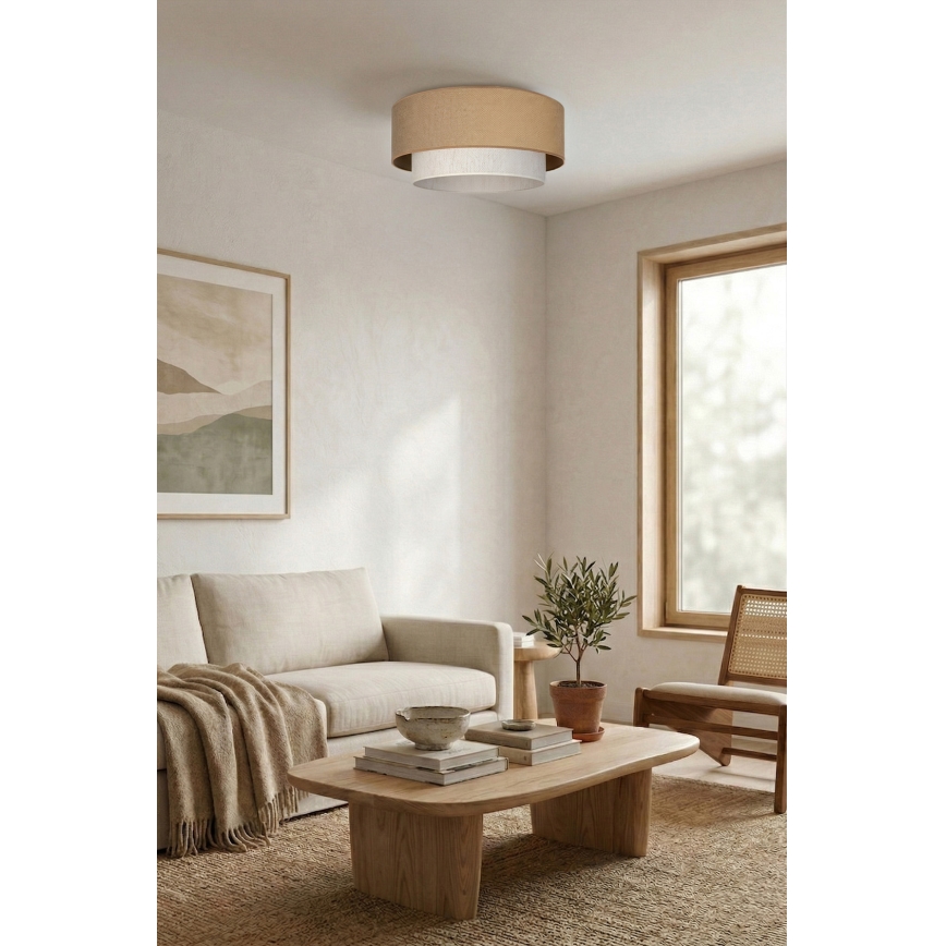 Brilagi - LED-kattovalaisin BOHO ECO 1xE27/10W/230V Ø 40 cm beige/kerma