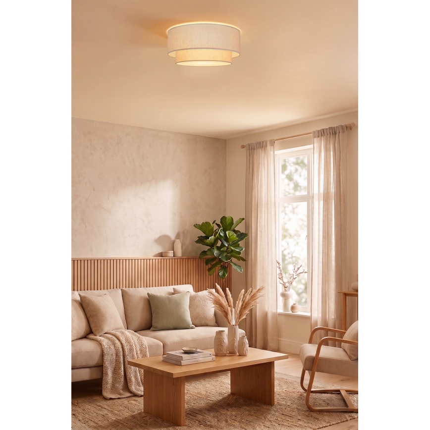 Brilagi - LED-kattovalaisin BOHO ECO 1xE27/10W/230V Ø 40 cm kermanvärinen