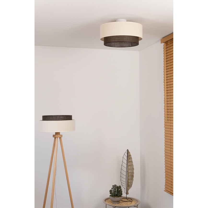 Brilagi - LED-kattovalaisin BOHO STYLE 1xE27/15W/230V halkaisija 40 cm kerma/ruskea