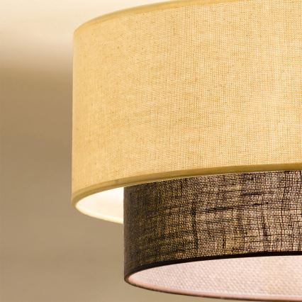 Brilagi - LED-kattovalaisin BOHO STYLE 1xE27/15W/230V halkaisija 40 cm kerma/ruskea