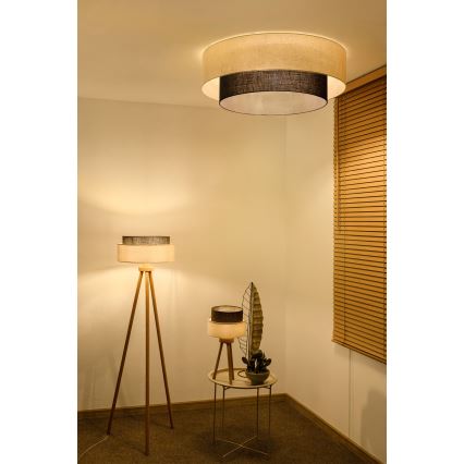Brilagi - LED-kattovalaisin BOHO STYLE 3xE27/15W/230V, halkaisija 80 cm, kermanvärinen/ruskea