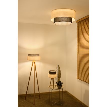 Brilagi - LED-kattovalaisin BOHO-tyyli 3xE27/15W/230V halkaisija 60 cm kerma/ruskea