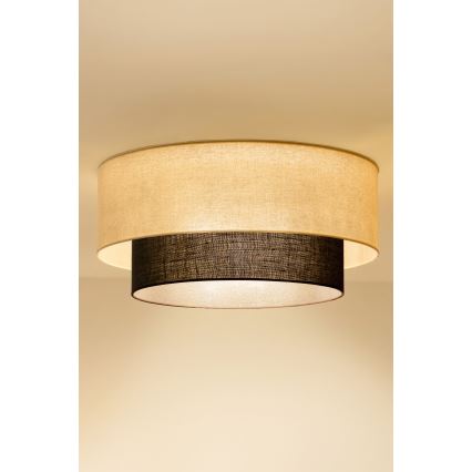 Brilagi - LED-kattovalaisin BOHO-tyyli 3xE27/15W/230V halkaisija 60 cm kerma/ruskea