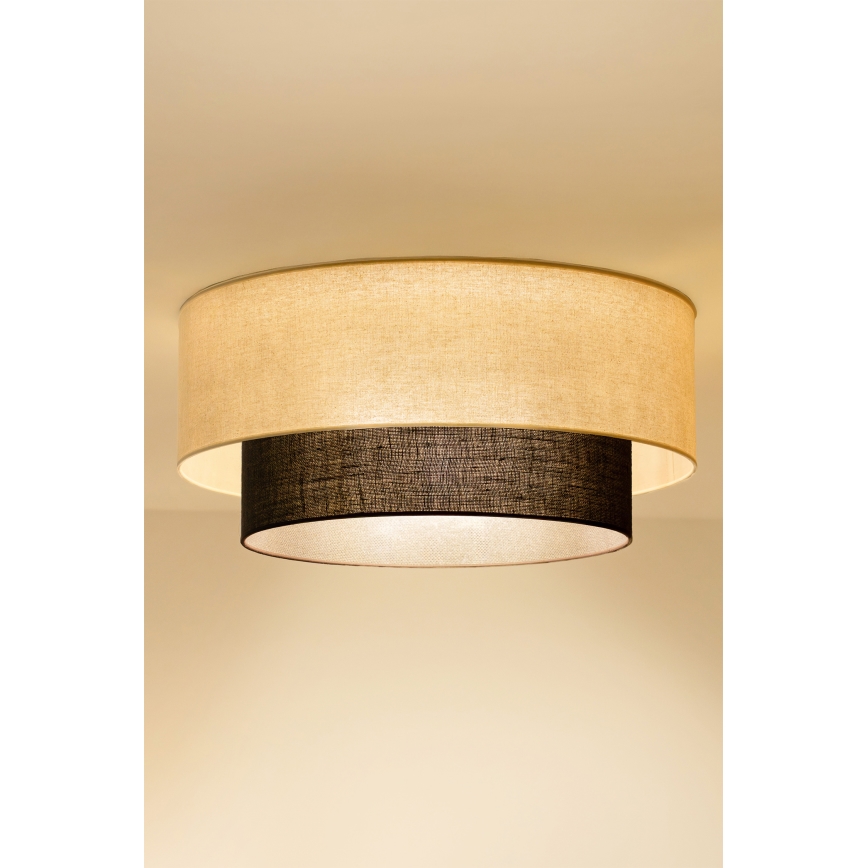 Brilagi - LED-kattovalaisin BOHO-tyyli 3xE27/15W/230V halkaisija 60 cm kerma/ruskea