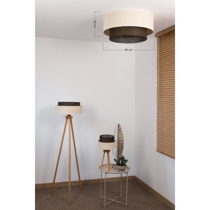 Brilagi - LED-kattovalaisin BOHO-tyyli 3xE27/15W/230V halkaisija 60 cm kerma/ruskea
