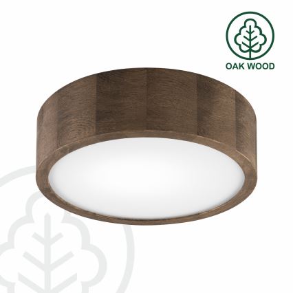 Brilagi - LED-kattovalaisin CARVALHO 1xE27/15W/230V tammi/pähkinä, halkaisija 27 cm