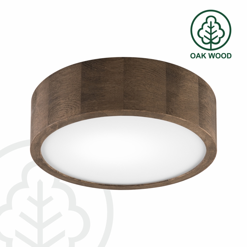 Brilagi - LED-kattovalaisin CARVALHO 1xE27/15W/230V tammi/pähkinä, halkaisija 27 cm