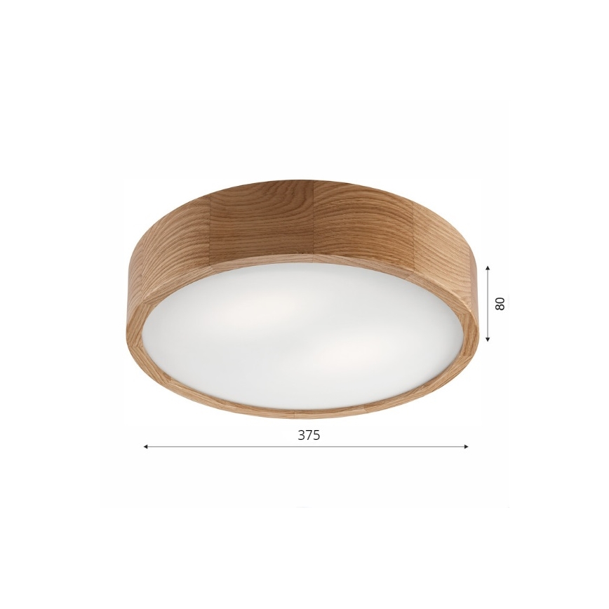 Brilagi - LED-kattovalaisin CARVALHO 2xE27/15W/230V, tammi, halkaisija 37,5 cm