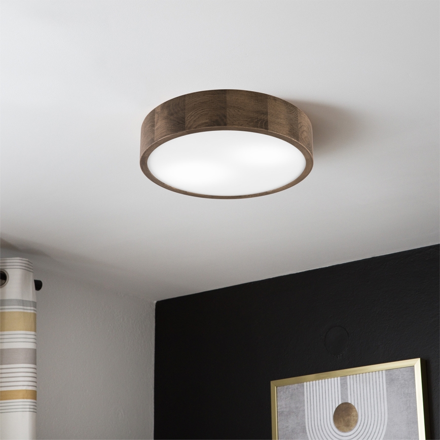 Brilagi - LED-kattovalaisin CARVALHO 2xE27/15W/230V tammi/pähkinä halkaisija 37 cm