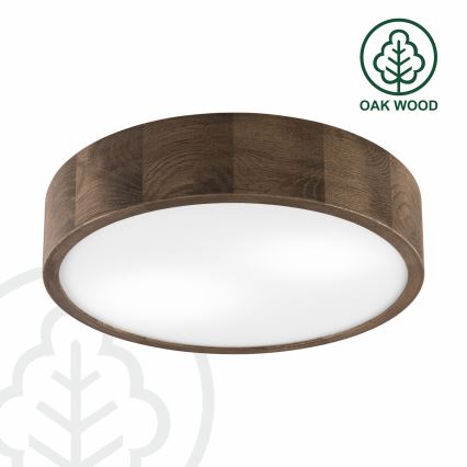 Brilagi - LED-kattovalaisin CARVALHO 2xE27/15W/230V tammi/pähkinä halkaisija 37 cm