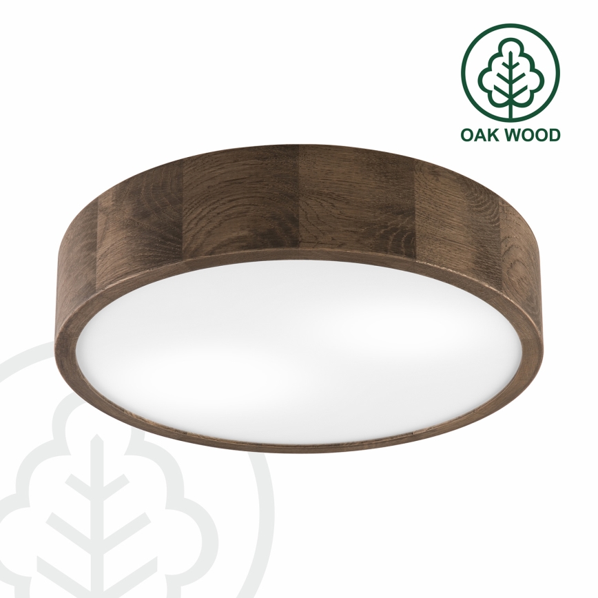 Brilagi - LED-kattovalaisin CARVALHO 2xE27/15W/230V tammi/pähkinä halkaisija 37 cm