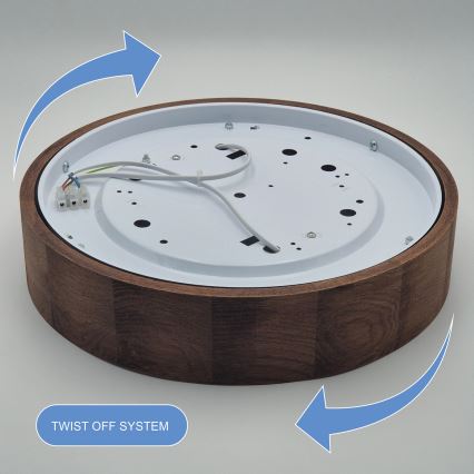 Brilagi - LED Kattovalaisin CARVALHO 2xE27/60W/230V tammi-kirsikka halkaisija 37 cm