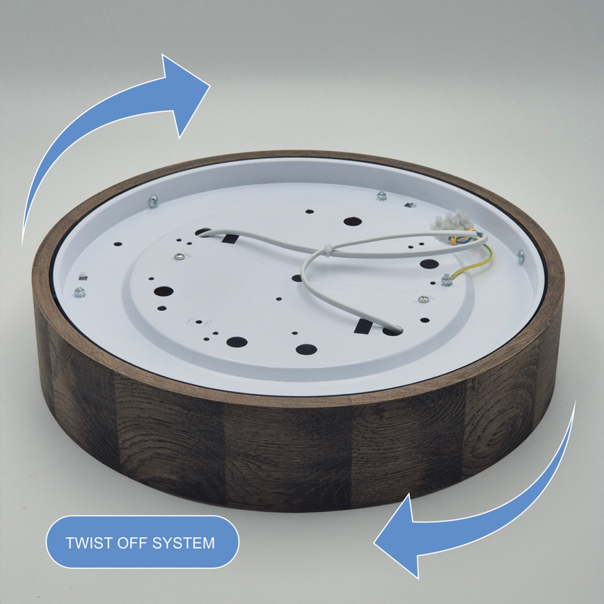 Brilagi - LED Kattovalaisin CARVALHO 2xE27/60W/230V tammi-pähkinä Ø 37 cm