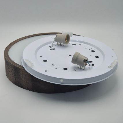 Brilagi - LED Kattovalaisin CARVALHO 2xE27/60W/230V tammi-pähkinä Ø 37 cm