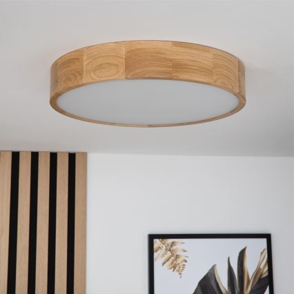 Brilagi - LED-kattovalaisin CARVALHO 3xE27/15W/230V, tammi, halkaisija 47,5 cm