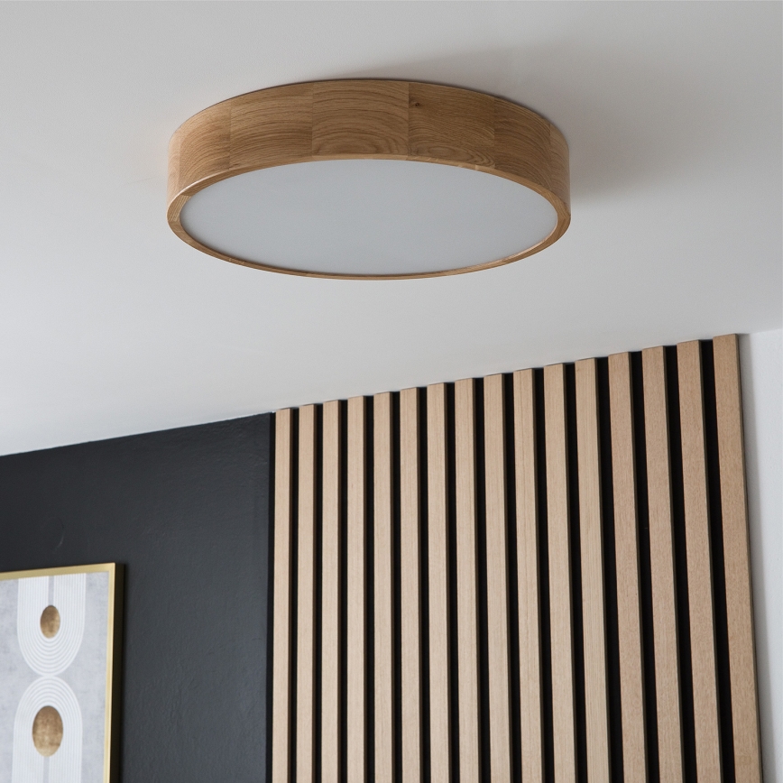 Brilagi - LED-kattovalaisin CARVALHO 3xE27/15W/230V, tammi, halkaisija 47,5 cm