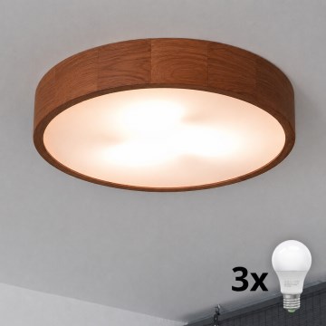 Brilagi - LED-kattovalaisin CARVALHO 3xE27/15W/230V tammi/kirsikka, halkaisija 47 cm