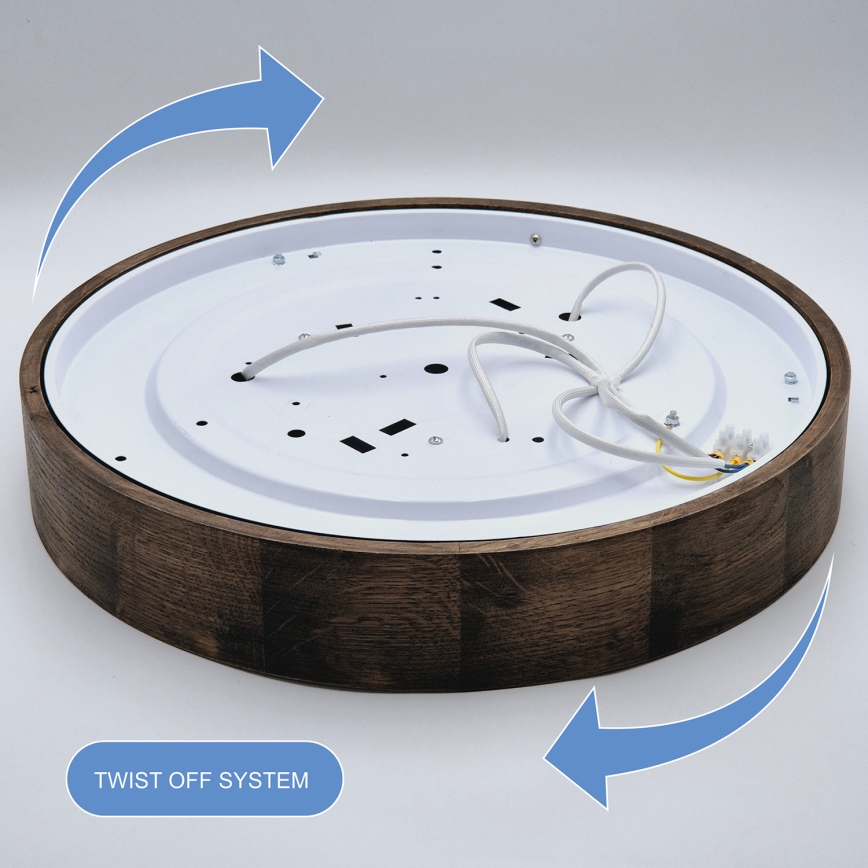 Brilagi - LED Kattovalaisin CARVALHO 3xE27/60W/230V tammi-pähkinä Ø 47 cm