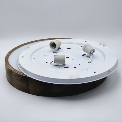 Brilagi - LED Kattovalaisin CARVALHO 3xE27/60W/230V tammi-pähkinä Ø 47 cm