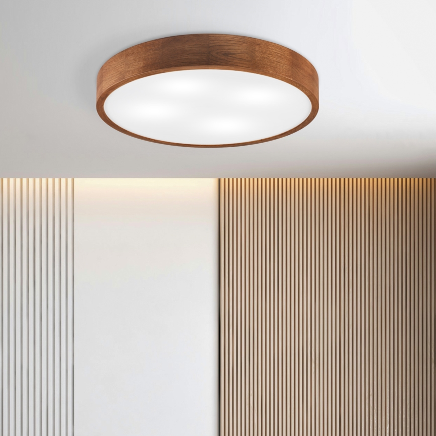 Brilagi - LED-kattovalaisin CARVALHO, 4 x E27/60W/230V, tammi-kirsikka, Ø 57,5 cm