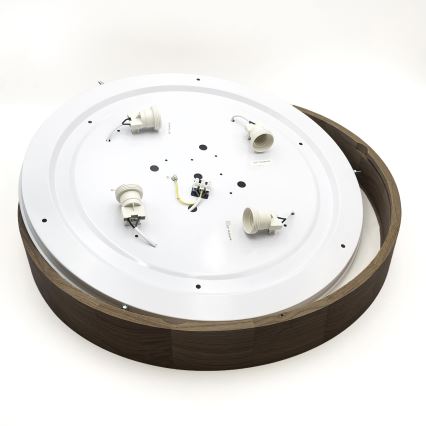 Brilagi - LED-kattovalaisin CARVALHO 4xE27/60W/230V tammi/pähkinä halkaisija 57,5 cm