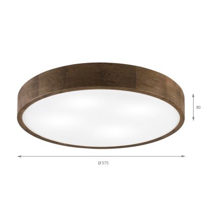 Brilagi - LED-kattovalaisin CARVALHO 4xE27/60W/230V tammi/pähkinä halkaisija 57,5 cm