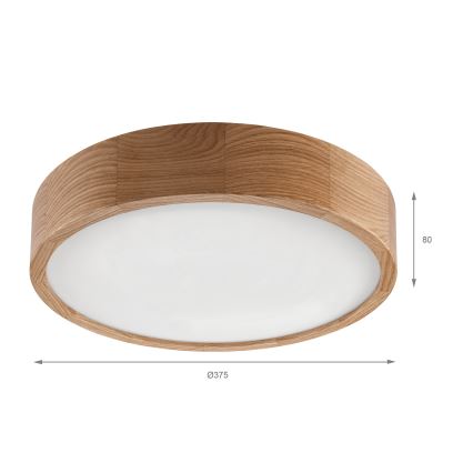 Brilagi - LED-kattovalaisin CARVALHO LED/36W/230V tammi, halkaisija 37,5 cm