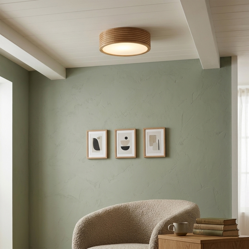 Brilagi - LED-kattovalaisin CARVALHO MODERN 1xE27/60W/230V halkaisija 27,5 cm tammi