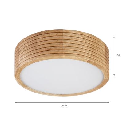 Brilagi - LED-kattovalaisin CARVALHO MODERN 1xE27/60W/230V halkaisija 27,5 cm tammi
