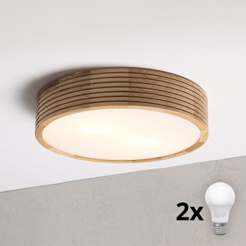 Brilagi - LED-kattovalaisin CARVALHO MODERN 2xE27/60W/230V, Ø 37,5 cm, tammi