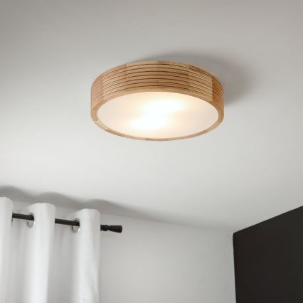 Brilagi - LED-kattovalaisin CARVALHO MODERN 2xE27/60W/230V, Ø 37,5 cm, tammi