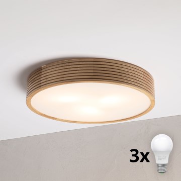Brilagi - LED-kattovalaisin CARVALHO MODERN 3xE27/60W/230V halkaisija 47,5 cm tammi